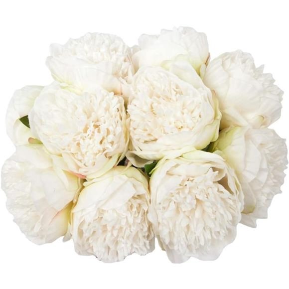 2Bouquet 10Heads Artificial Peony Silk Flower Leaf Home Office Wedding Party - Picture 1 of 5